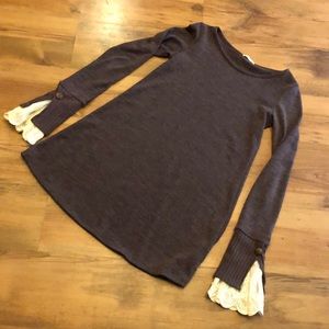 Mon Ami USA brown sweaterdress flare sleeve S